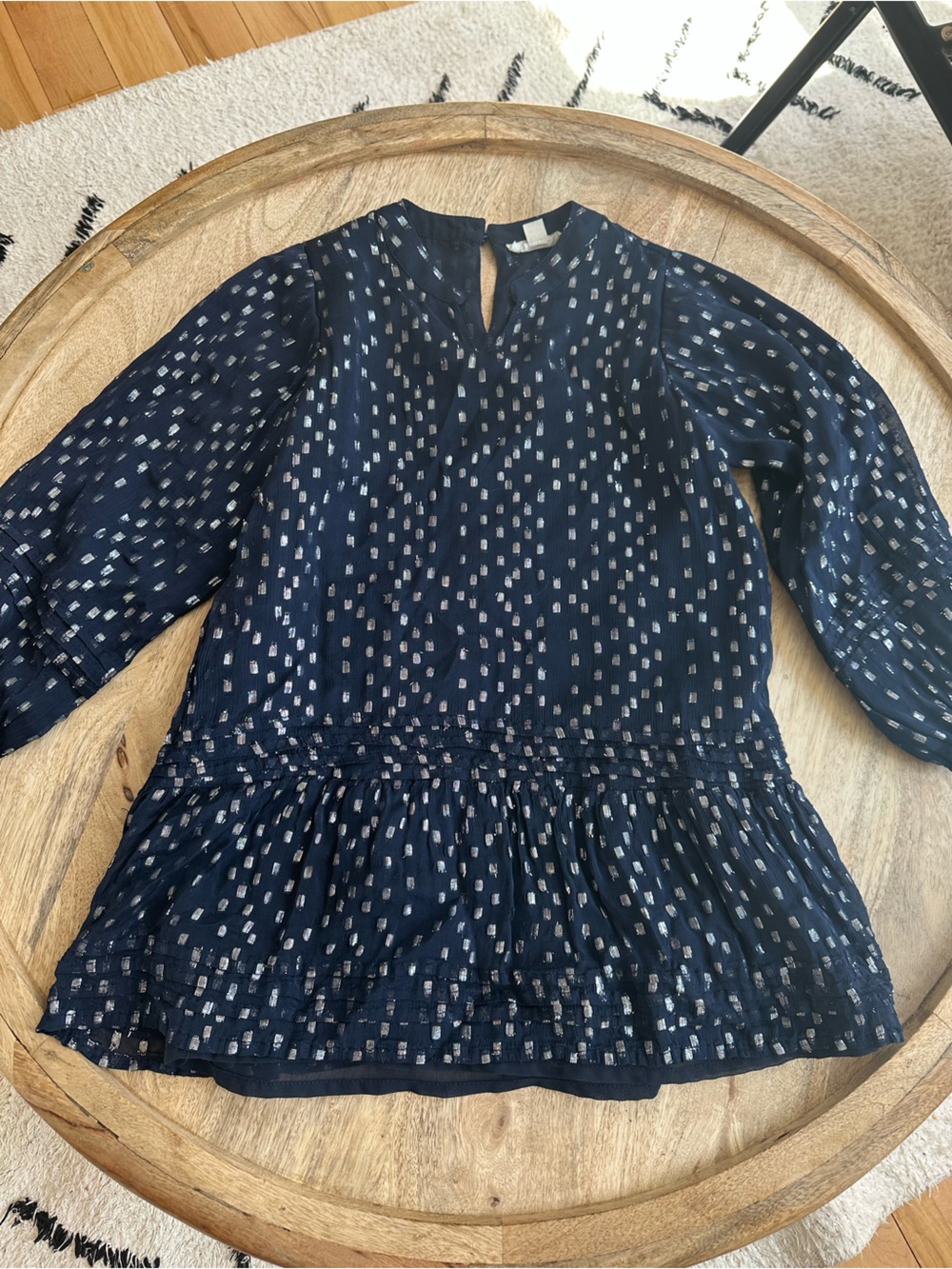 “Roller Rabbit” Navy Sparkle Tiered Dress | Elegant Boho Luxe Girls Dress size 6